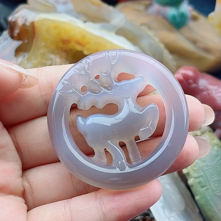 吊坠玛瑙未镶嵌霜*