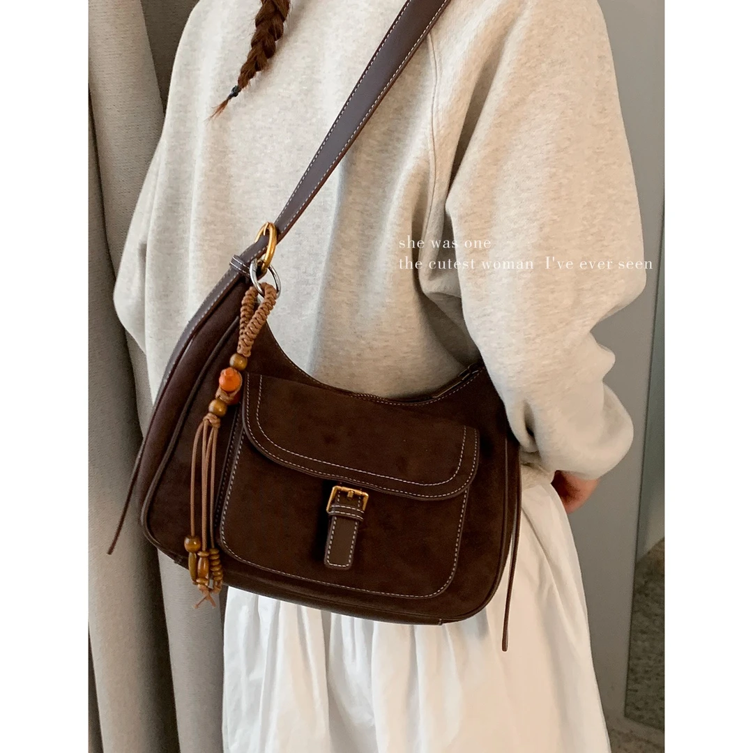 包包女款爆款2025新款秋冬复古高级感单肩包韩系百搭通勤托特包