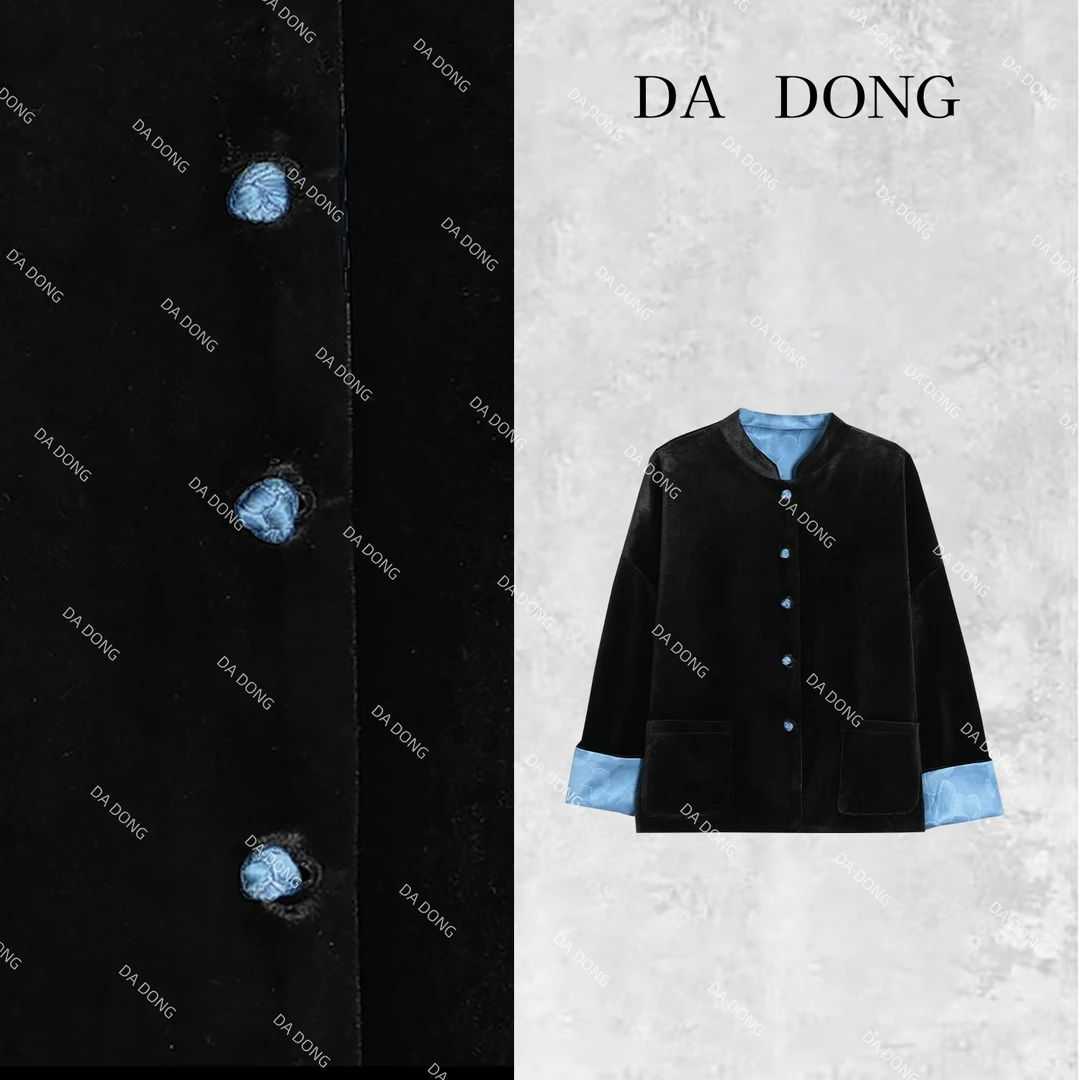 银杏--新中式国风双面双穿气质时尚休闲黑色秋冬休闲百搭提花外套