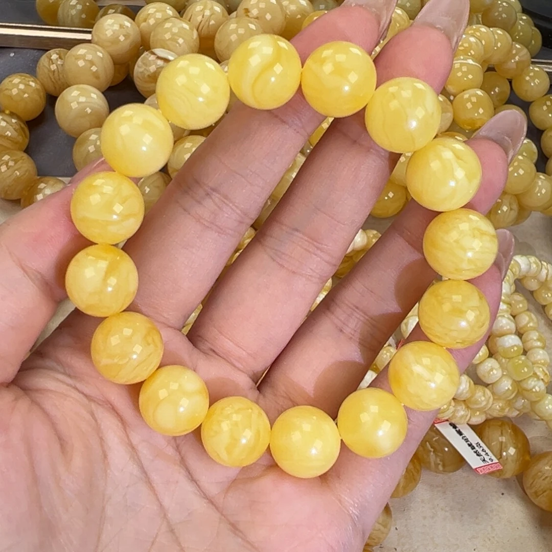 琥珀未镶嵌手链21.5妖花