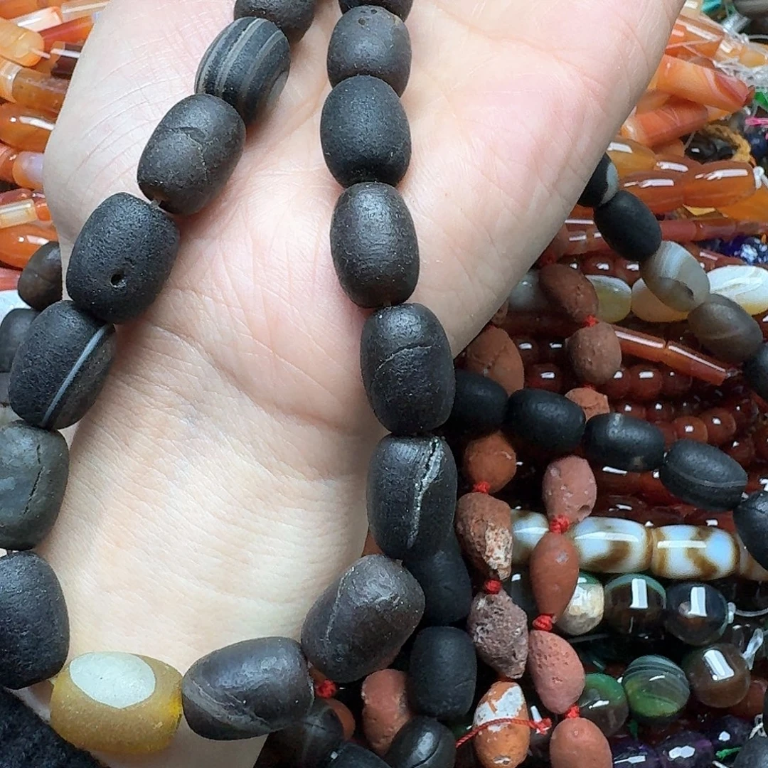 玛瑙/玉髓合金珠宝半成品一条13x18m磨砂玛瑙