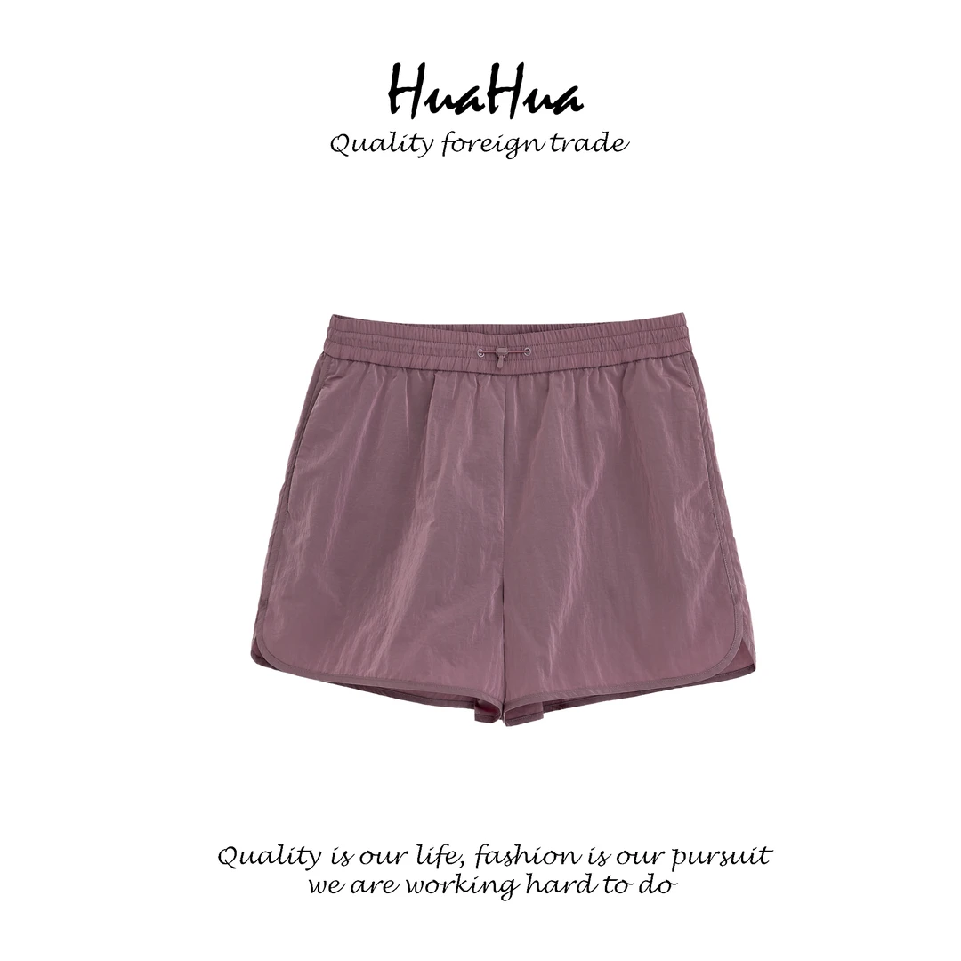 HUAHUA 【山影】轻量化防泼水短裤 松紧腰户外开叉女款 KZ342