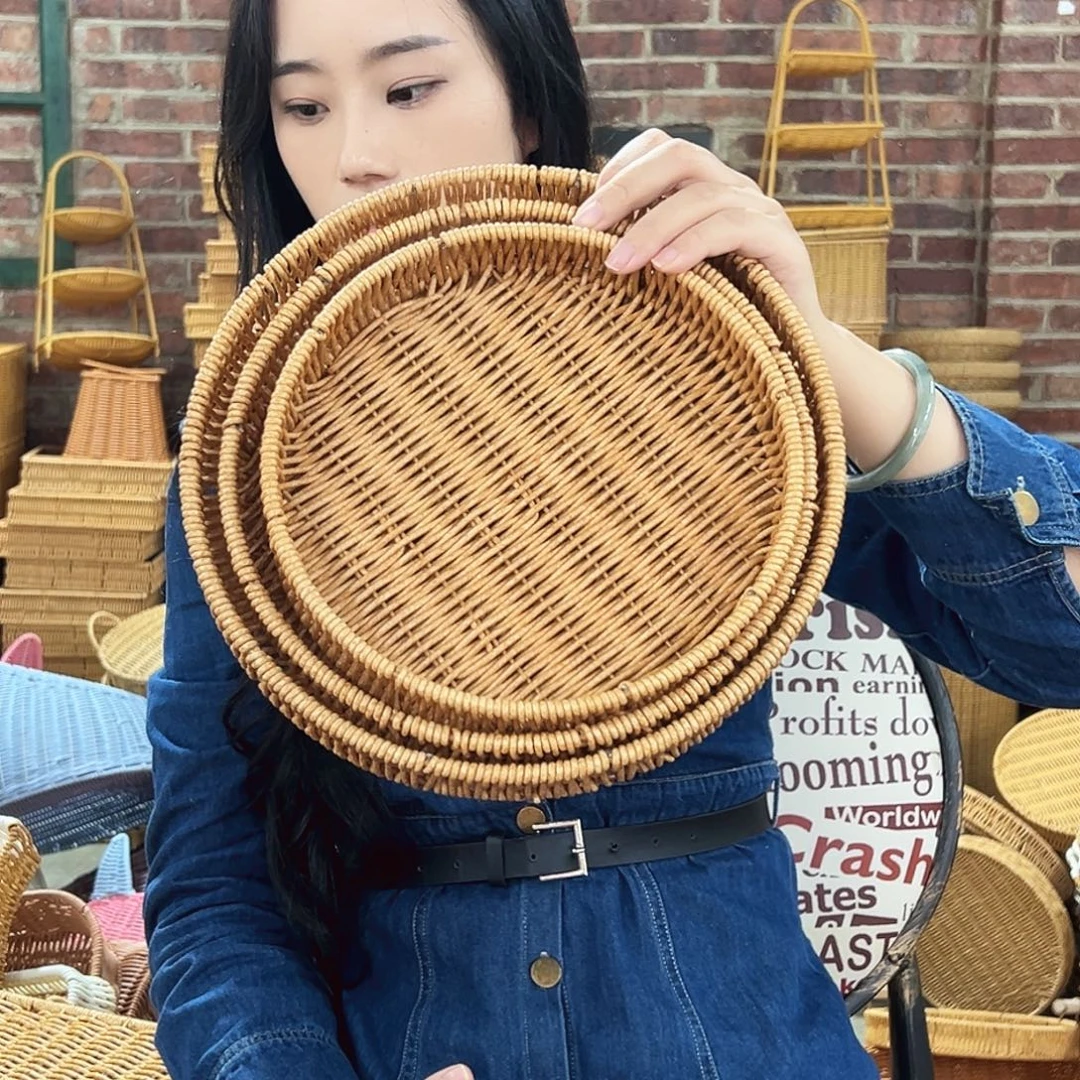 塑料三件套微瑕圆形水果零食盘