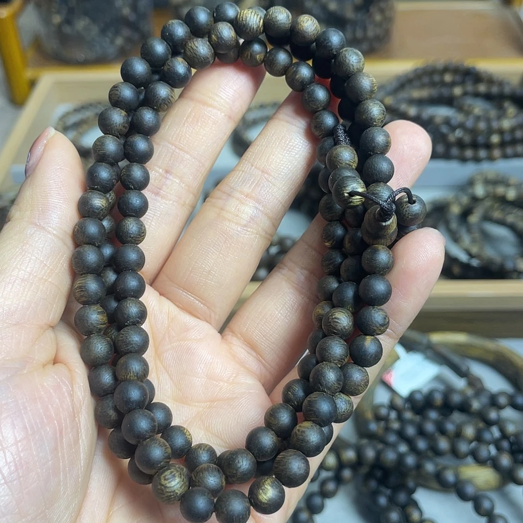 最***组沉香沉香碎屑棋楠沉香老料多圈6mm沉水级花香韵