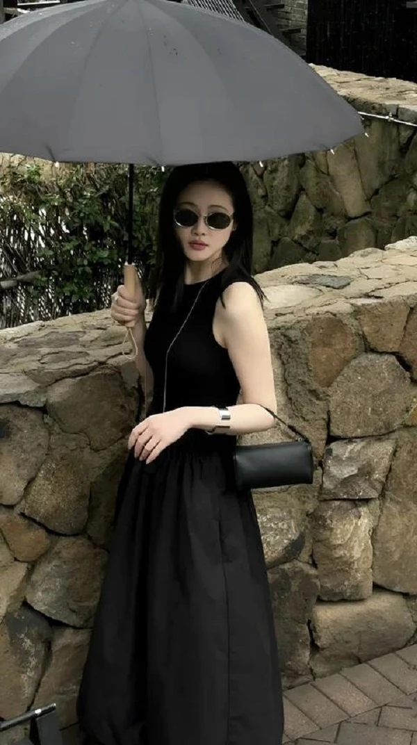 陈妍君【立体捏褶腰头空气感花苞无袖背心连衣裙】CYJ-JJ204-5099