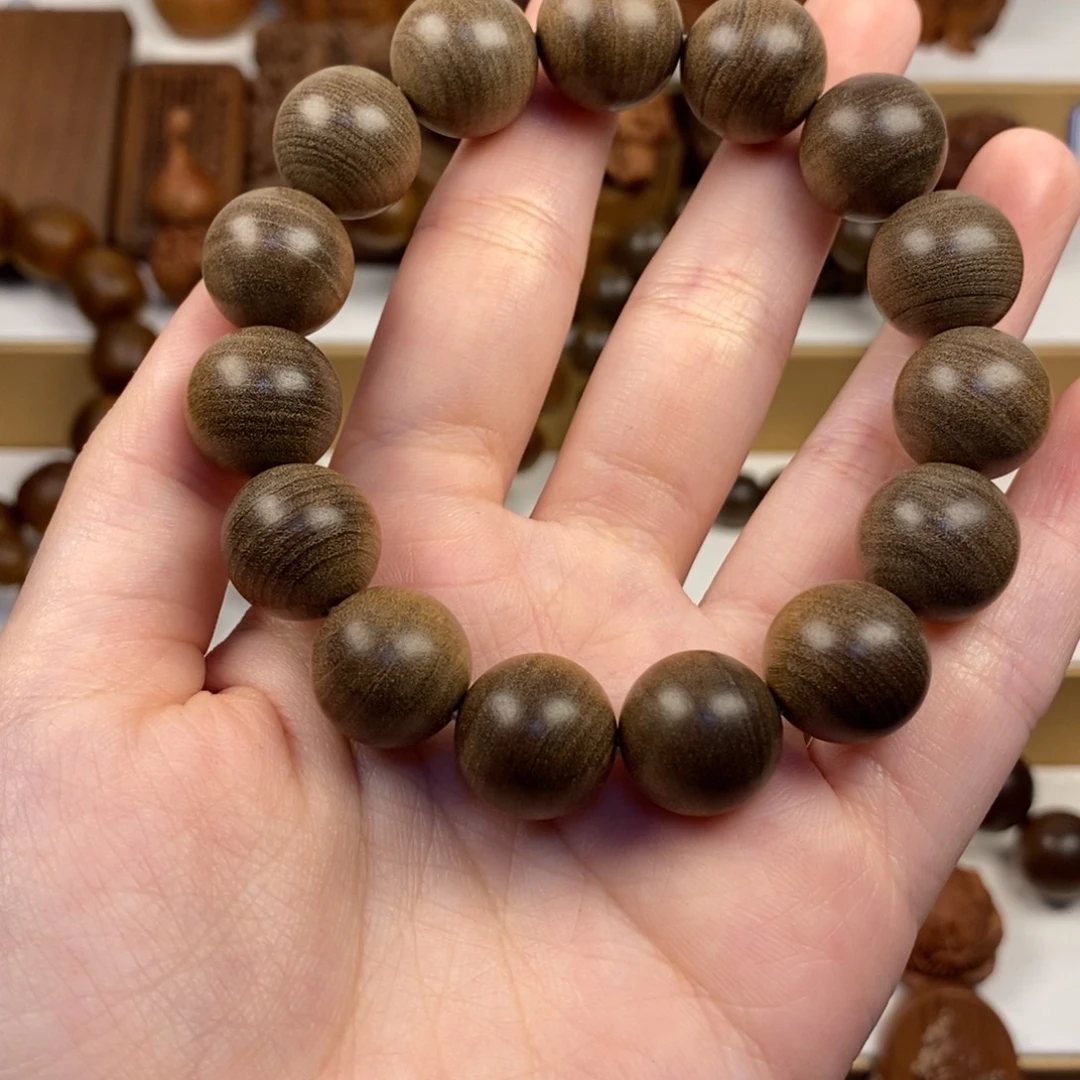 泰***乐檀香木手串/手链老山檀香1.5沉水横纹奶香