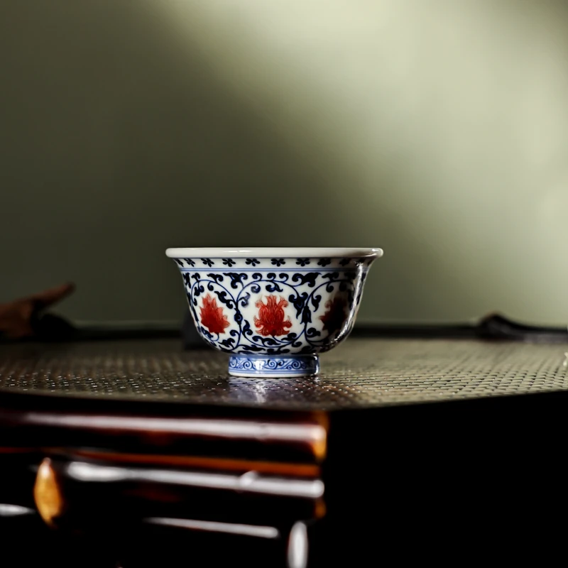 【墨舍名窑】预售10天屹朴狮子心缠枝大压手杯（yipu1)景德镇陶瓷