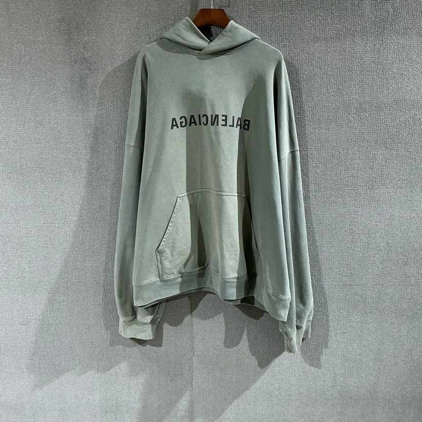 95新 Balenciaga/巴黎世家 （pm）镜像字母帽衫卫衣 2码/6676