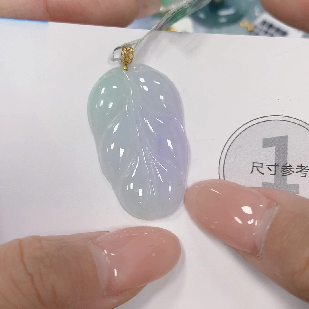 翡翠18K金镶嵌颈饰天然翡翠a货 百元以上9米证书费自理