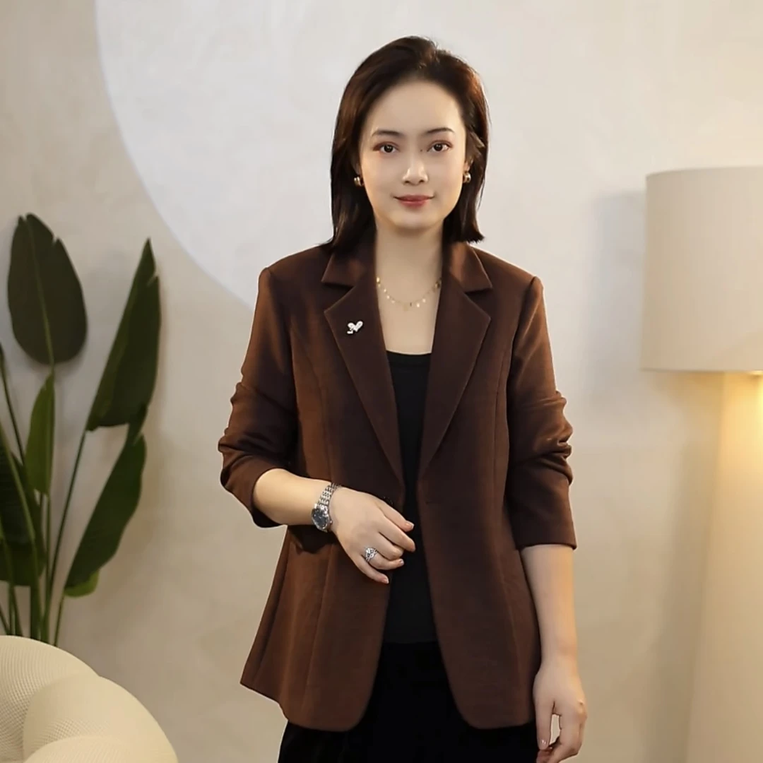 【曼姐定制】2025秋冬季西装一粒扣常规款外套女装上衣修身2696