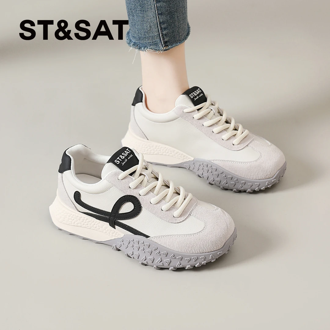 星期六复古德训鞋女士2025新款秋季运动鞋厚底百搭ins时尚阿甘鞋