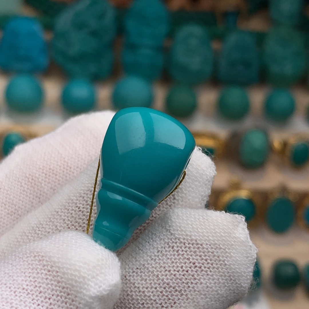 未镶嵌绿松石珠宝奇石14.4mm