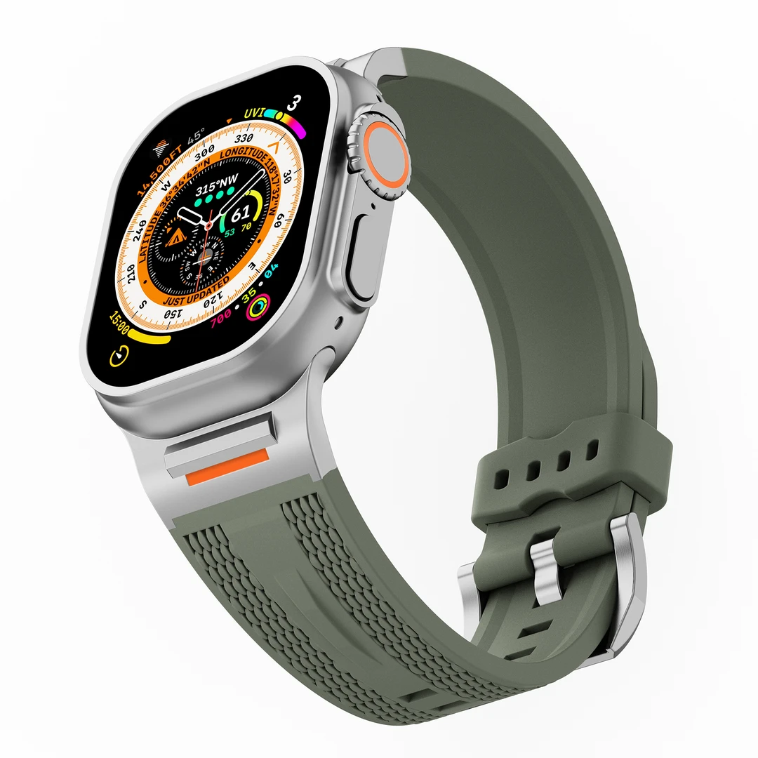 适用iwatch9苹果S10手表applewatch8拓步者系列3号双线机甲表带