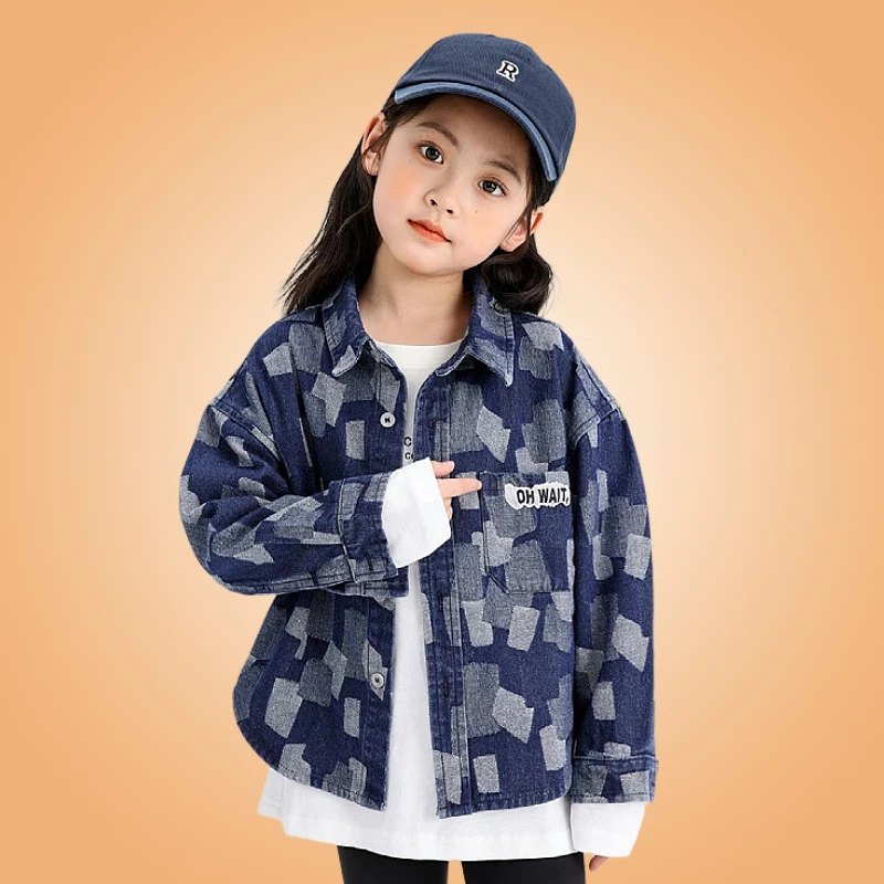 女童牛仔外套春秋款2024新款儿童外套秋装中大童女孩休闲童装