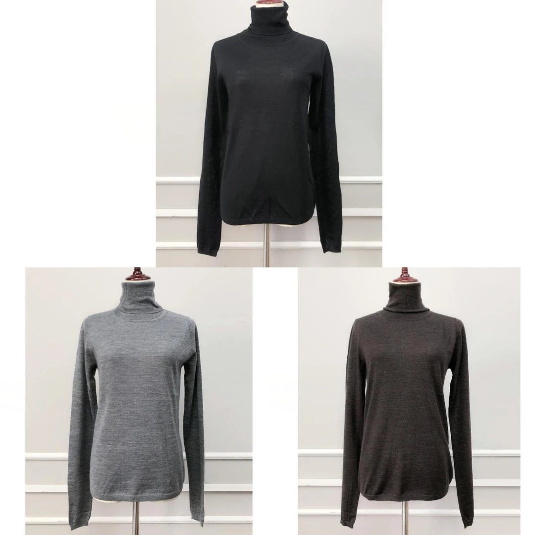 未使用 Totême 汤/TP033676/针织高领打底衫 咖啡色