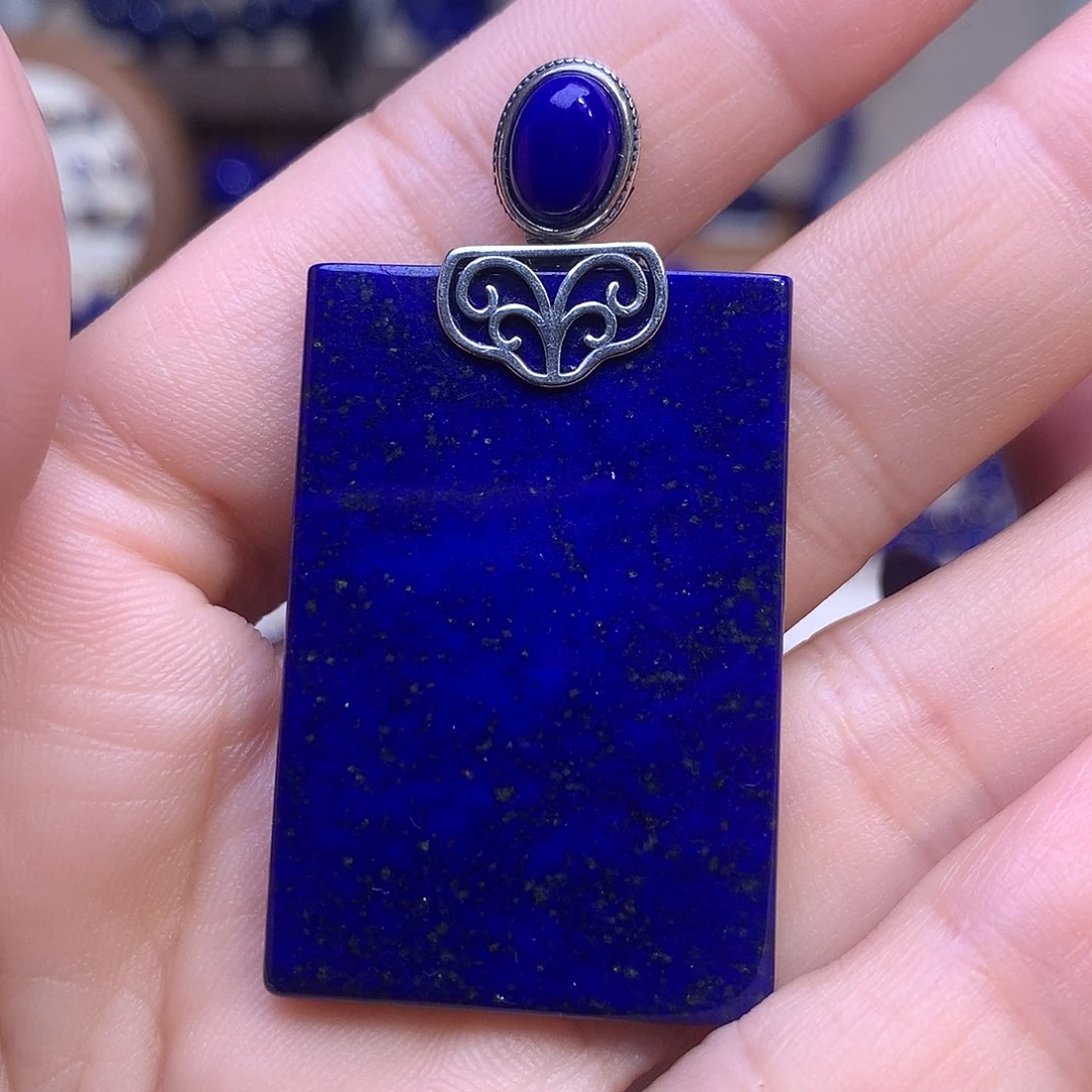 青金石银S925镶嵌吊坠52.7m/27