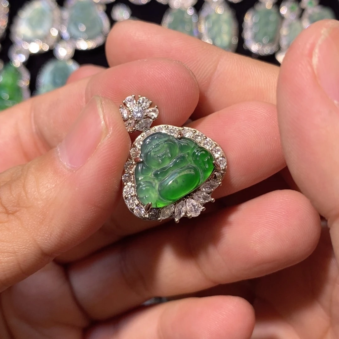 翡翠未镶嵌颈饰天然