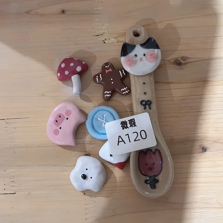 摆件120手绘一个勺子微瑕冰箱贴六个