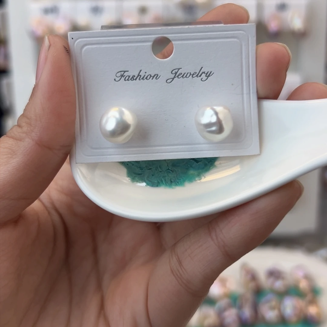 淡水珍珠耳饰银S925镶嵌