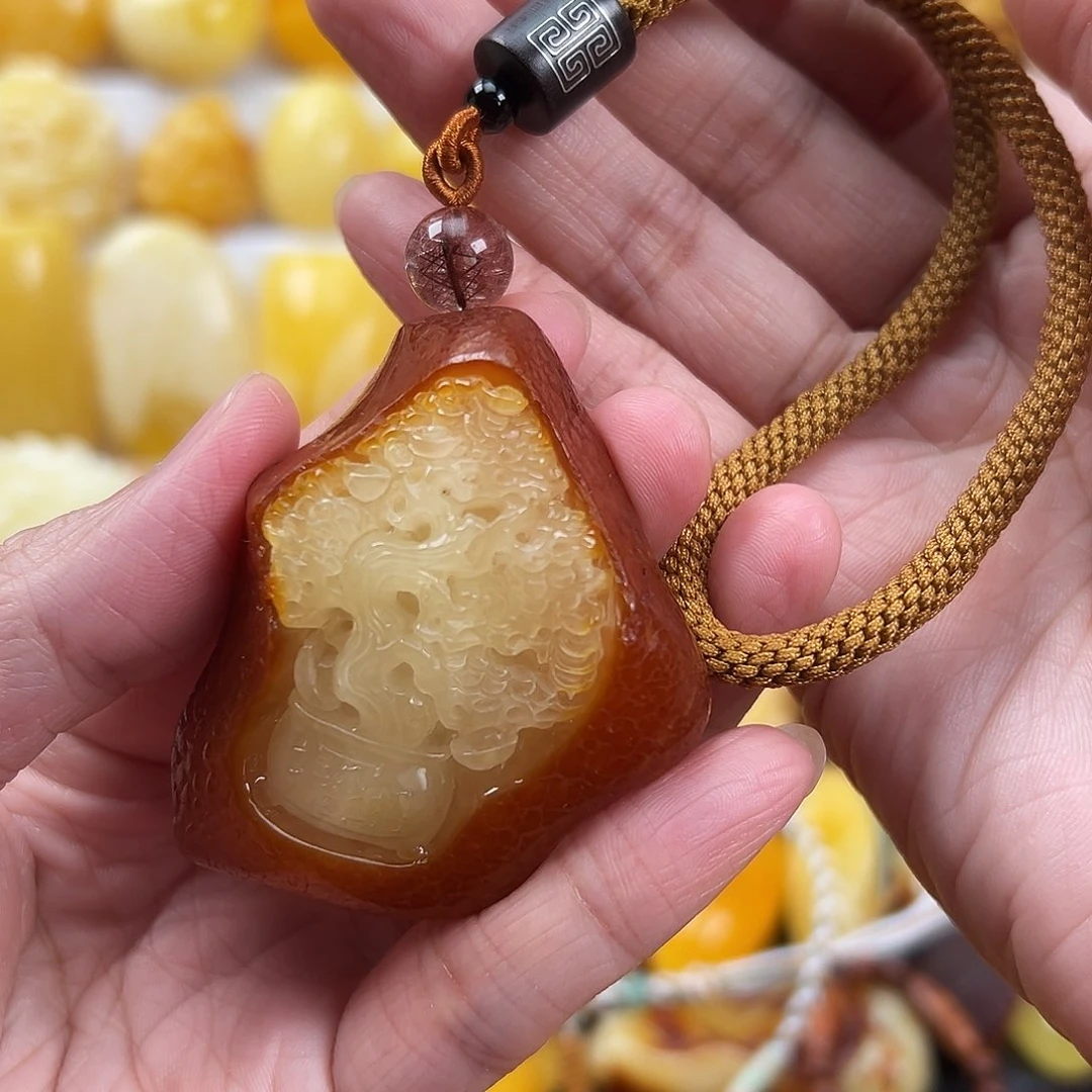 蜜蜡颈饰未镶嵌谎**恬蜜蜡