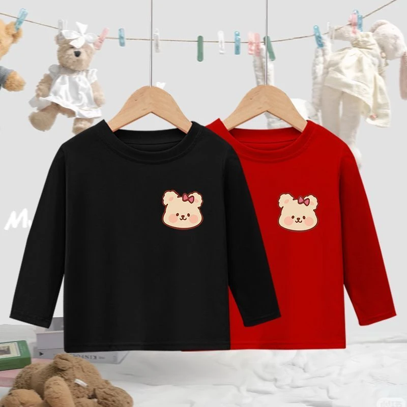 【100%棉】女童T恤秋季新款纯棉长袖中小童装上衣宝宝打底衫薄款