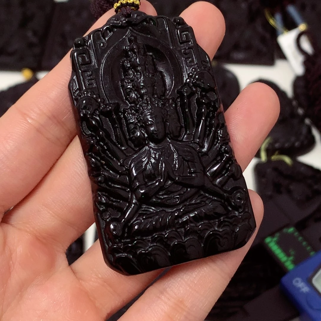 天然缅甸a货钢琴黑挂件