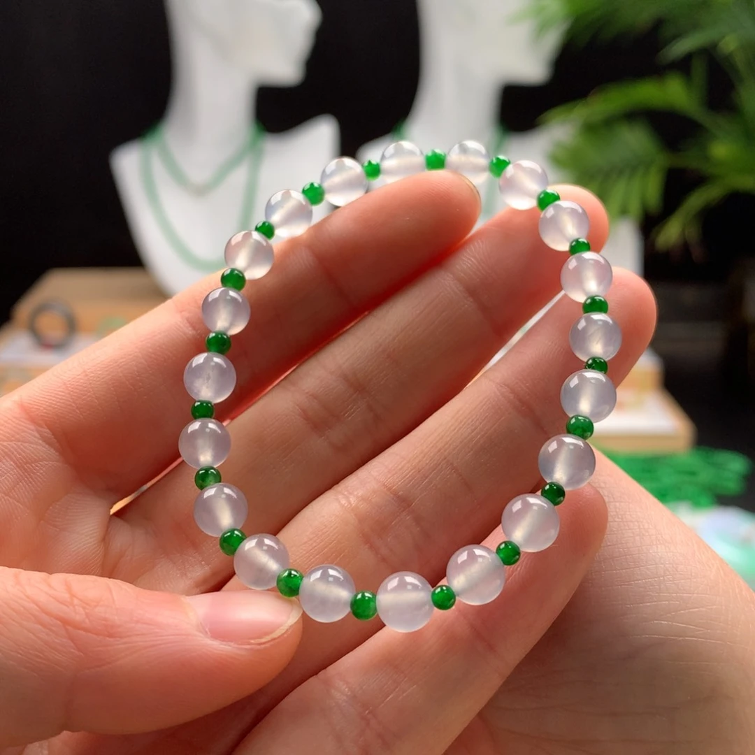 翡翠手链未镶嵌天然缅甸A货翡翠