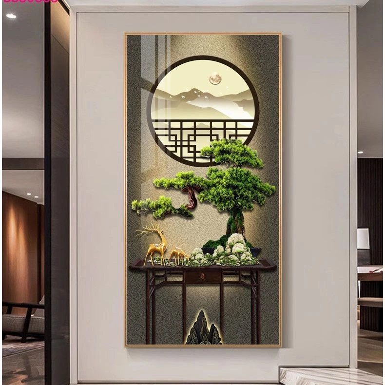 迎客松宽玄关装饰画简约风景画入户挂画挂画装饰画