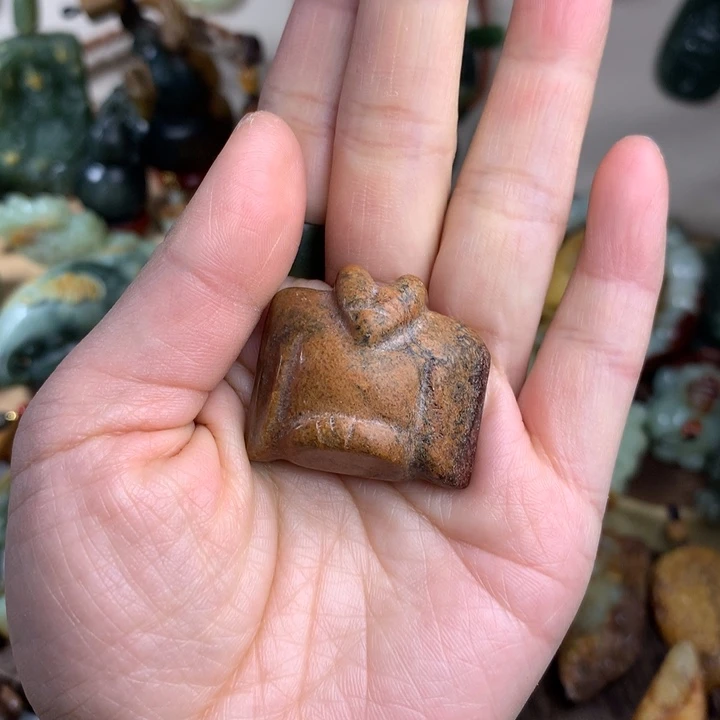 岫岩河磨玉（透闪石质玉）吊坠未镶嵌风*吹