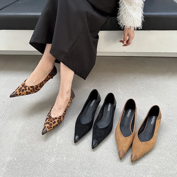 法式尖头浅口单鞋女鞋2025年春秋新款气质名媛配裙子时尚百搭瓢鞋