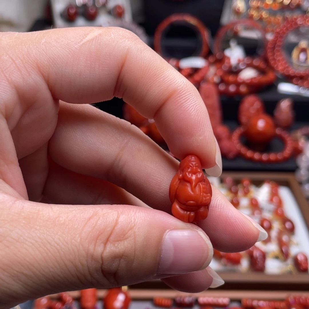 南红玛瑙未镶嵌财神爷