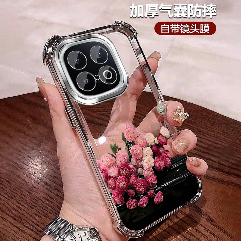 复古玫瑰花适用iqooz10turbo+手机壳四角防摔软壳护镜全包网红ins