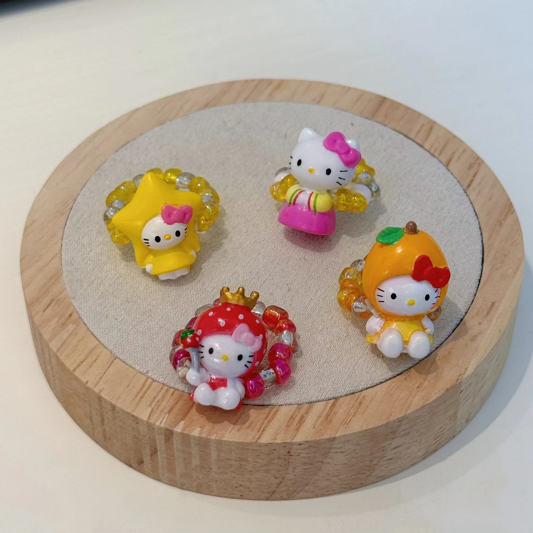 非金属树脂戒指 2345彩色KT玩偶戒指