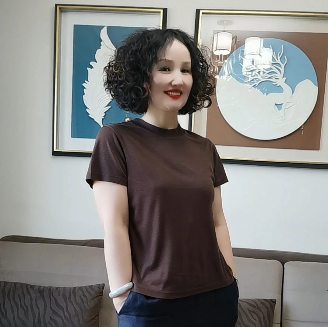 新款圆领打底衫女内搭修身显瘦休闲百搭T恤8533