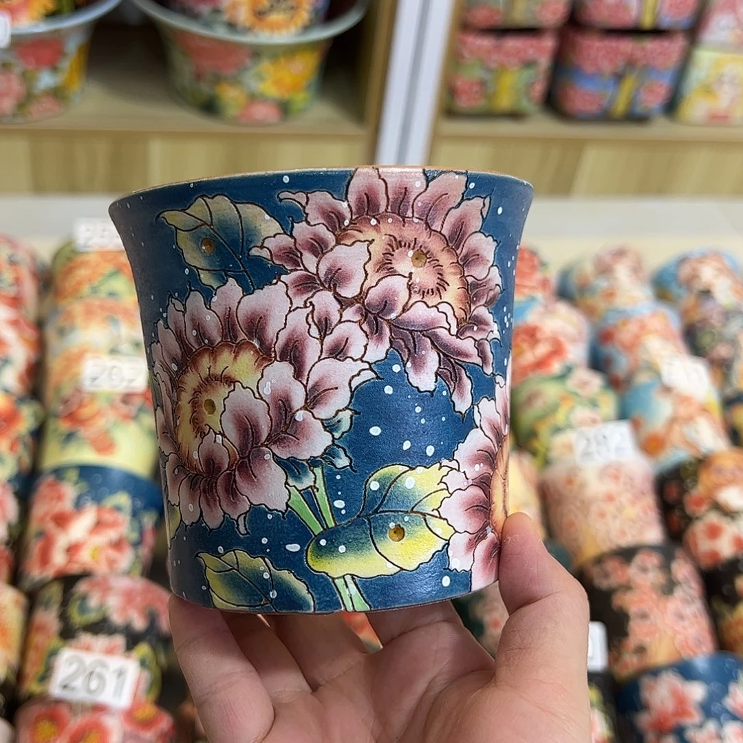 景德镇炫彩手绘口10.5高10