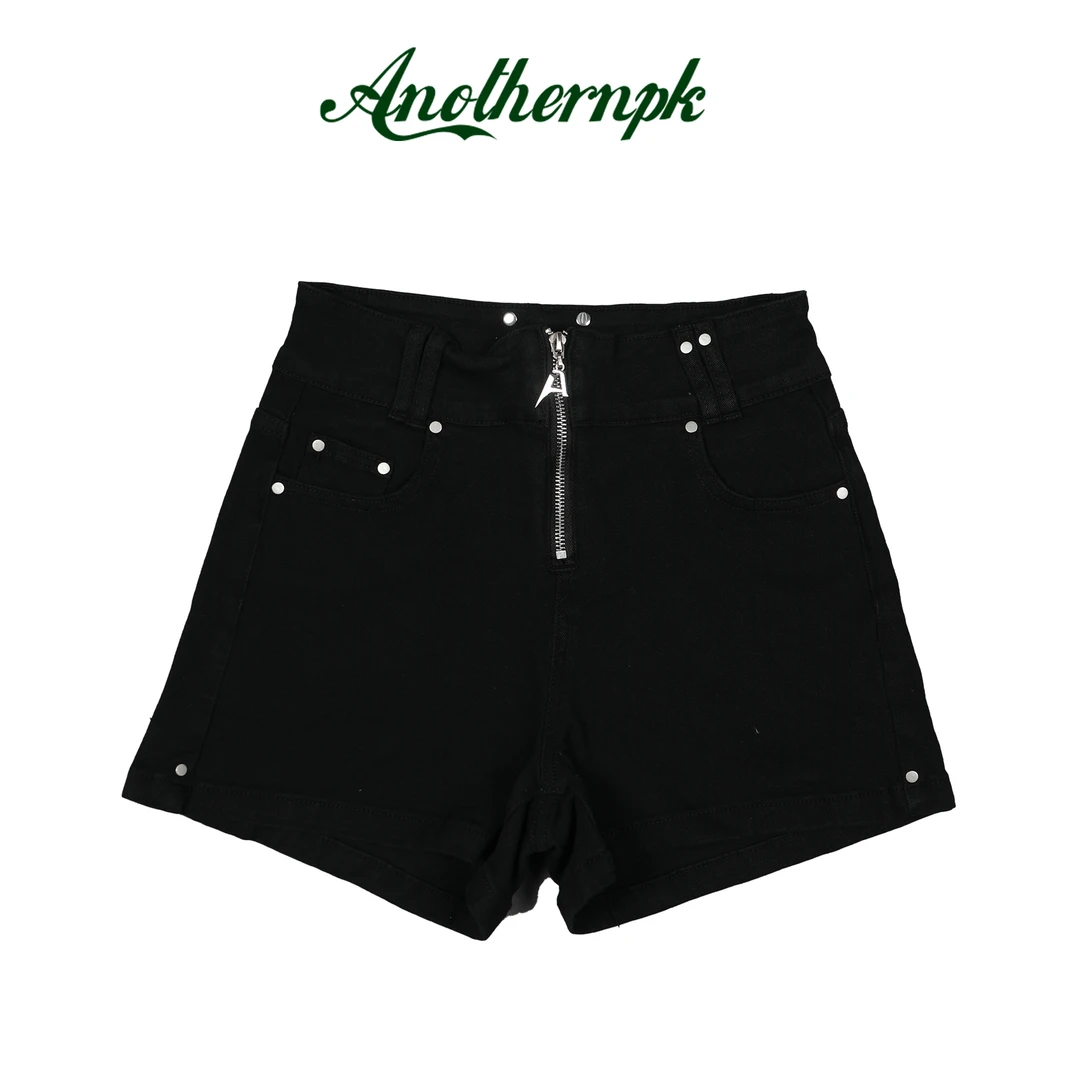 ANPK街头辣妹显瘦短裤黑色高腰遮肉牛仔裤ins女装夏季A5F12C0265