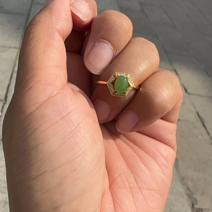 和田玉戒指银S925镶嵌