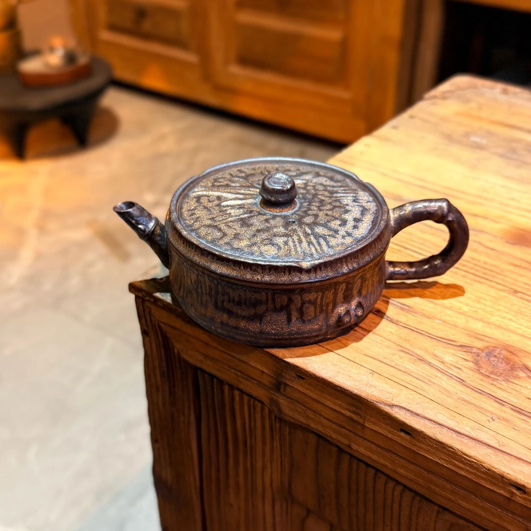 复古鎏金釉竹节壶泡茶壶