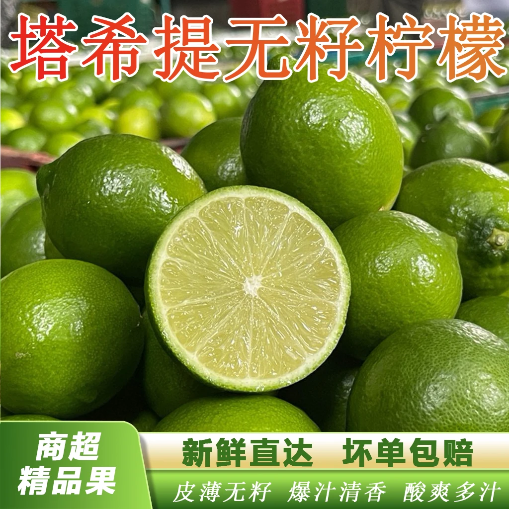 正宗塔西提无籽柠檬新鲜应季水果青柠檬3/5斤包邮果饮直发泡水