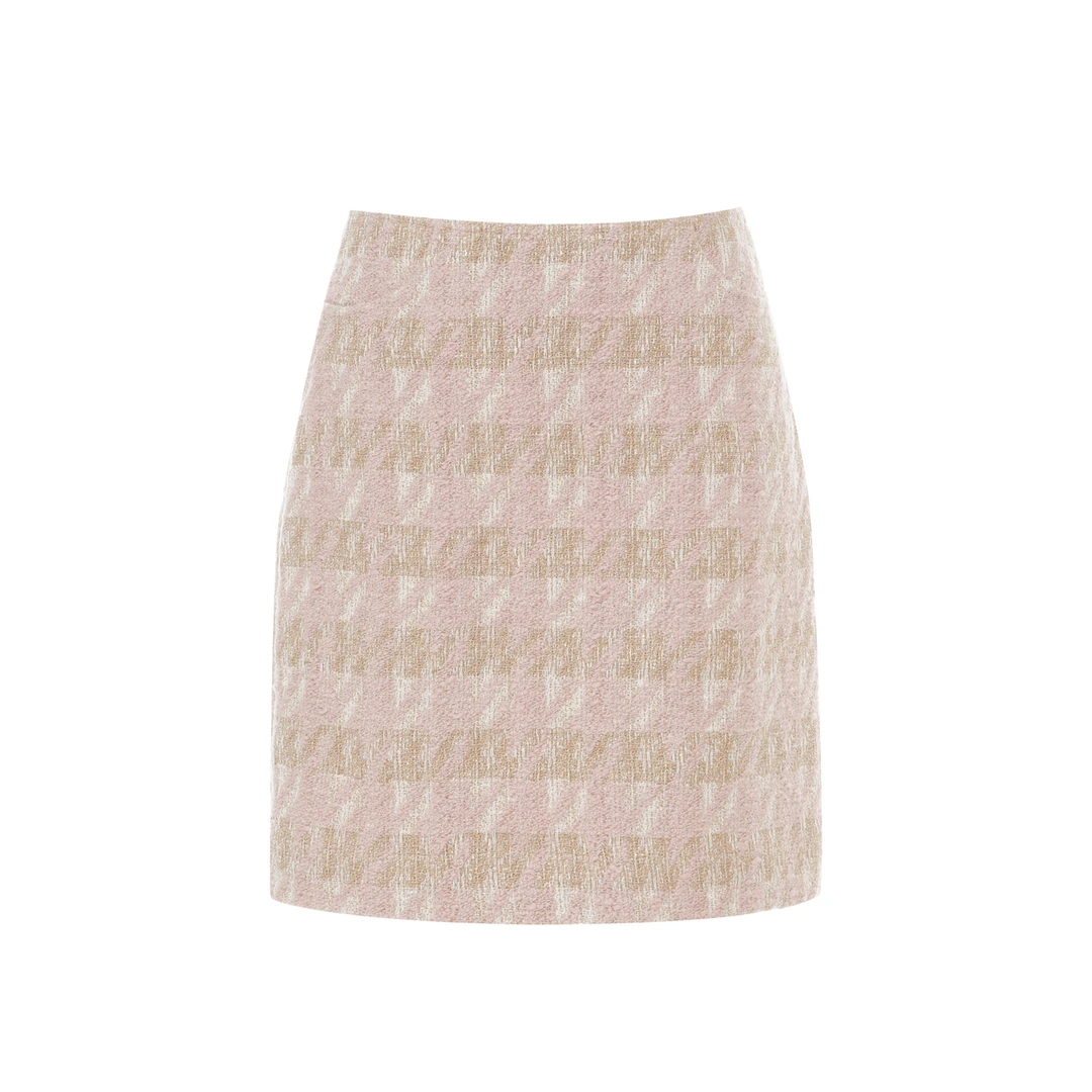 LYNEE 重工千鸟格香风短款半身裙女优雅气质半裙 LGB2FSW005