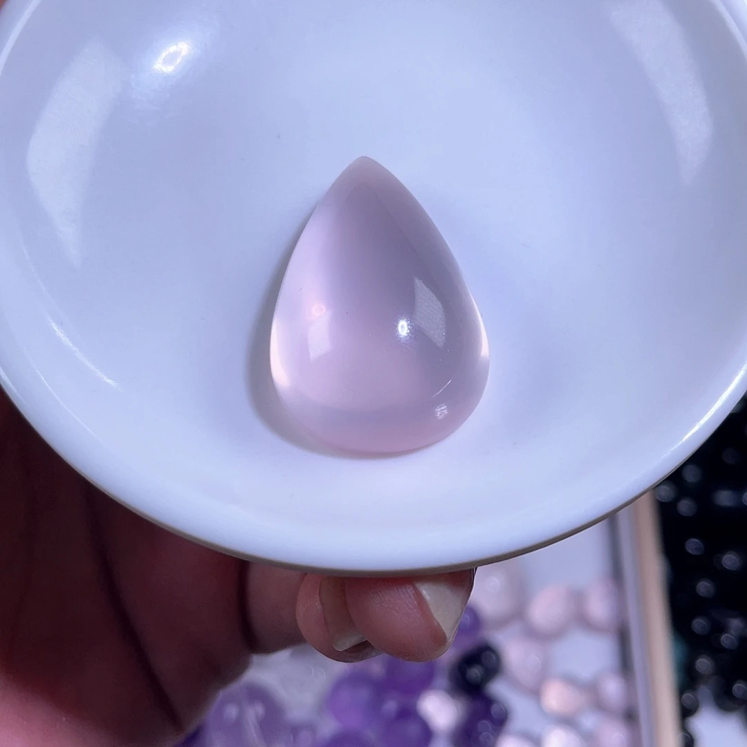 水晶未镶嵌颈饰星光粉水晶水滴吊坠