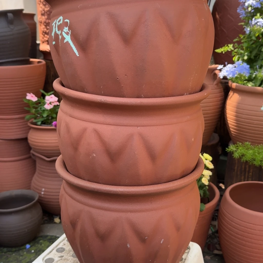 紫砂花盆口28高26宜兴紫砂瑕疵粗糙花泥