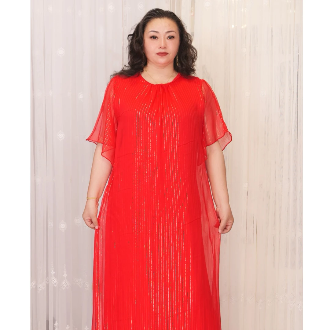 【皇后1】isilhanish ｜2025最新款真丝时尚大码连衣裙8099