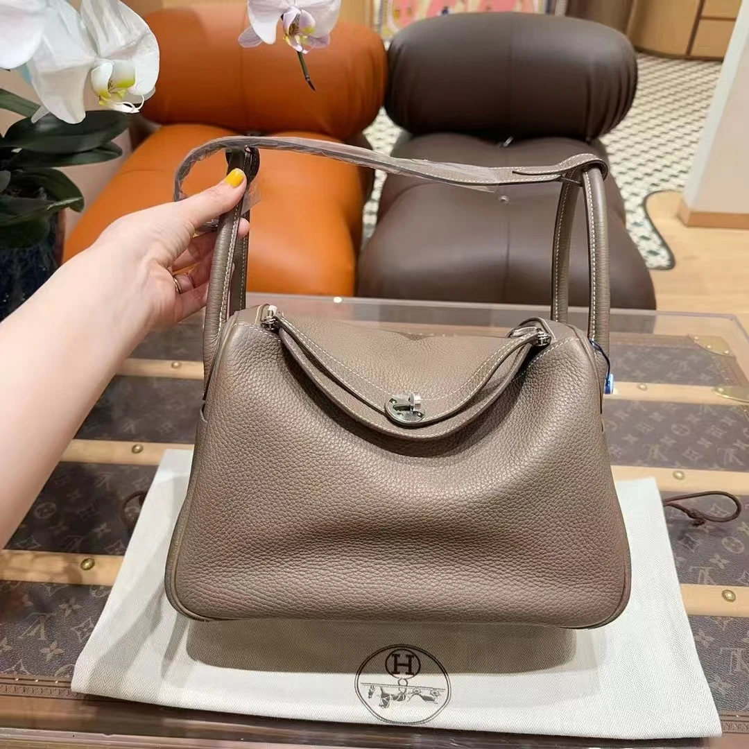 95新 Hermes/爱马仕 lindy30 大象灰银扣 Tc 皮 ！C 刻！