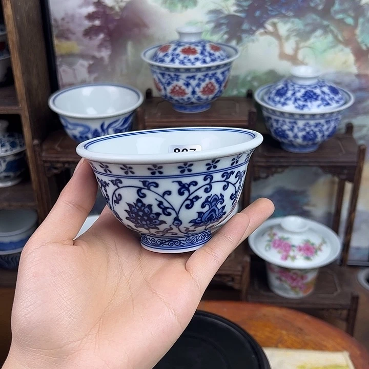 杯子缠枝莲压手杯807