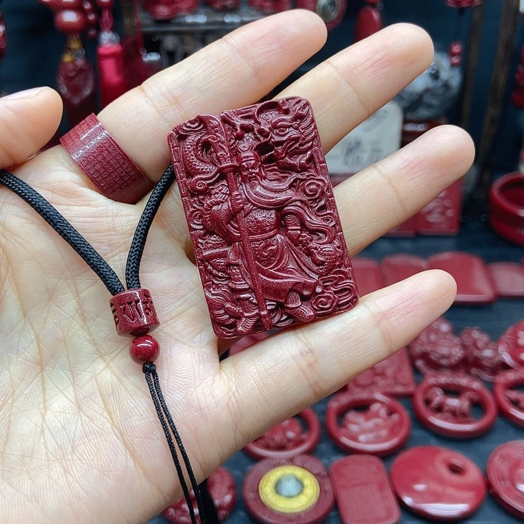 天然辰砂小号关公 不退不换