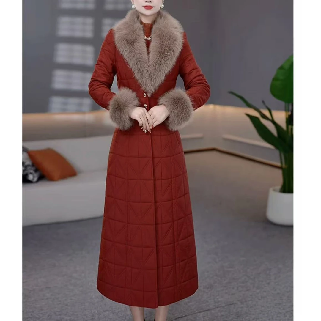 【外套+连衣裙】 三防免洗冬季新款加厚夹棉气质大衣连衣裙两件套