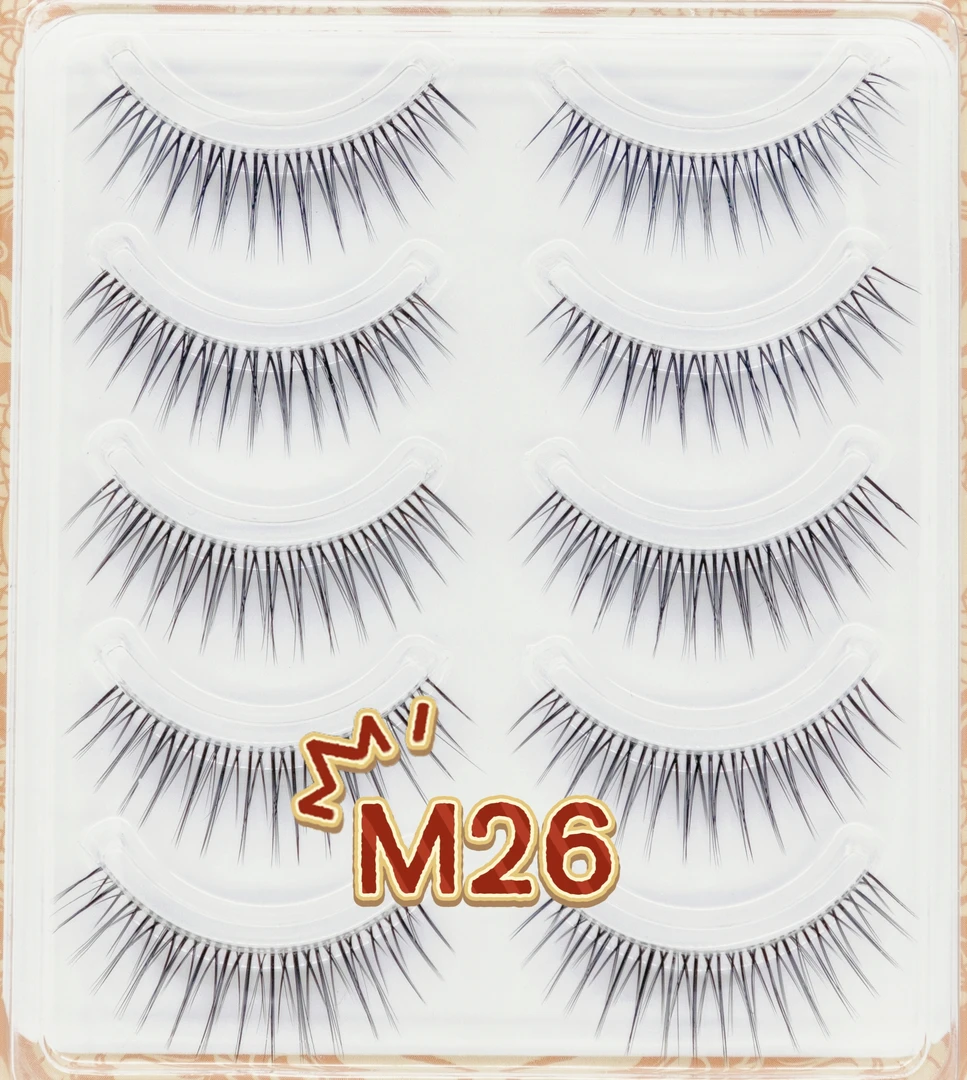 M26精品五对装假超软睫毛假眼睫毛化妆师韩系卷翘硬梗根根分明