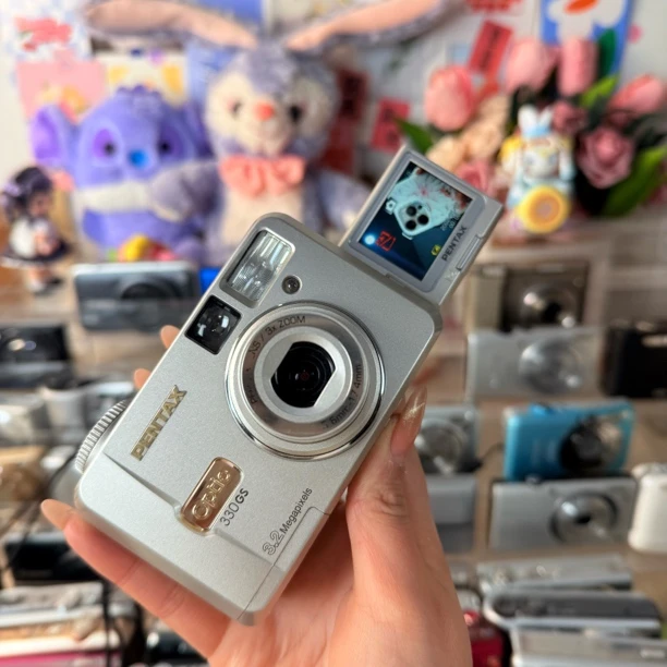 9新 Pentax/宾得 十二数码 宾得330GS 复古CCD可自拍 读卡器自备