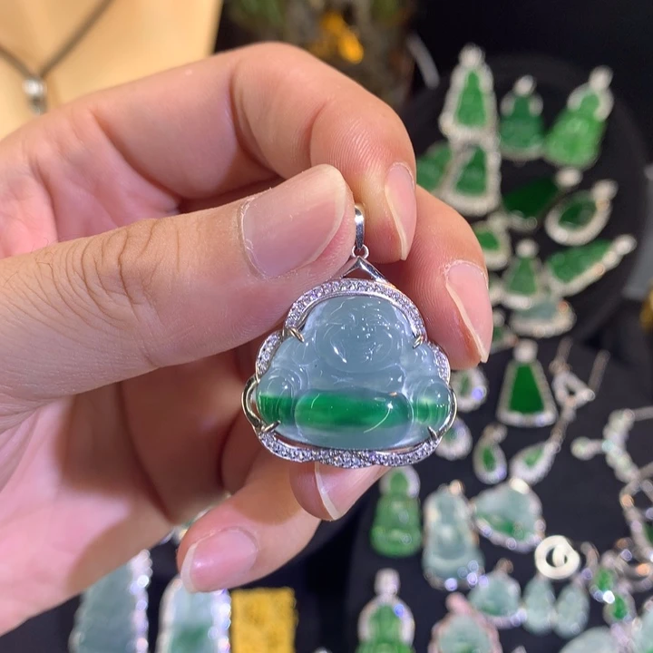 颈饰银S925镶嵌翡翠